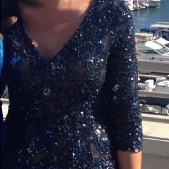 Scala blue sequin cocktail dress, Size 8 - Picture 8 of 8